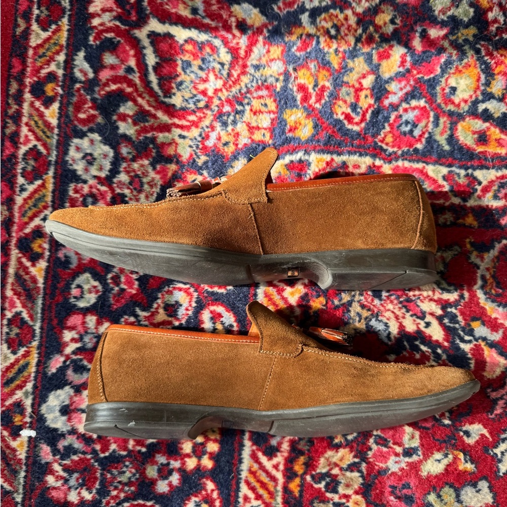 Magnanni Brown Suede Tassel Loafers - Picture 5 of 10